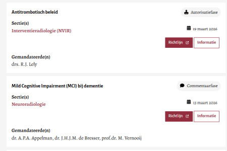 Richtlijnendatabase - nieuwste bovenaan